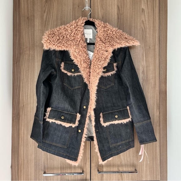 Avec Les Filles Jackets & Blazers - AVEC LES FILLES Denim & Faux Fur Trucker Jacket